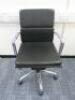 Soft Pad Height Adjustable Office Swivel Chair, Upholstered in High Class Black Leatherette with Chrome Arms & Base.