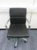 Soft Pad Height Adjustable Office Swivel Chair, Upholstered in High Class Black Leatherette with Chrome Arms & Base.