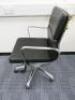 Soft Pad Height Adjustable Office Swivel Chair, Upholstered in High Class Black Leatherette with Chrome Arms & Base. - 2