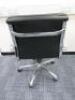 Soft Pad Height Adjustable Office Swivel Chair, Upholstered in High Class Black Leatherette with Chrome Arms & Base. - 3