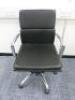 Soft Pad Height Adjustable Office Swivel Chair, Upholstered in High Class Black Leatherette with Chrome Arms & Base.