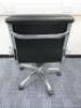 Soft Pad Height Adjustable Office Swivel Chair, Upholstered in High Class Black Leatherette with Chrome Arms & Base. - 3