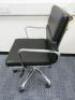 Soft Pad Height Adjustable Office Swivel Chair, Upholstered in High Class Black Leatherette with Chrome Arms & Base. - 2