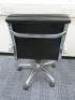 Soft Pad Height Adjustable Office Swivel Chair, Upholstered in High Class Black Leatherette with Chrome Arms & Base. - 3