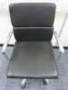 Soft Pad Height Adjustable Office Swivel Chair, Upholstered in High Class Black Leatherette with Chrome Arms & Base. - 4