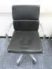 Soft Pad Height Adjustable Office Swivel Chair, Upholstered in High Class Black Leatherette with Chrome Arms & Base.