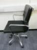 Soft Pad Height Adjustable Office Swivel Chair, Upholstered in High Class Black Leatherette with Chrome Arms & Base. - 2