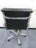 Soft Pad Height Adjustable Office Swivel Chair, Upholstered in High Class Black Leatherette with Chrome Arms & Base. - 3