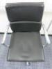 Soft Pad Height Adjustable Office Swivel Chair, Upholstered in High Class Black Leatherette with Chrome Arms & Base. - 4