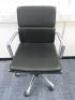 Soft Pad Height Adjustable Office Swivel Chair, Upholstered in High Class Black Leatherette with Chrome Arms & Base.