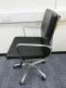 Soft Pad Height Adjustable Office Swivel Chair, Upholstered in High Class Black Leatherette with Chrome Arms & Base. - 2