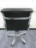 Soft Pad Height Adjustable Office Swivel Chair, Upholstered in High Class Black Leatherette with Chrome Arms & Base. - 3