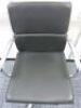 Soft Pad Height Adjustable Office Swivel Chair, Upholstered in High Class Black Leatherette with Chrome Arms & Base. - 4