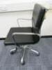 Soft Pad Height Adjustable Office Swivel Chair, Upholstered in High Class Black Leatherette with Chrome Arms & Base. - 2