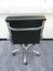 Soft Pad Height Adjustable Office Swivel Chair, Upholstered in High Class Black Leatherette with Chrome Arms & Base. - 3