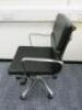 Soft Pad Height Adjustable Office Swivel Chair, Upholstered in High Class Black Leatherette with Chrome Arms & Base. - 2