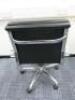 Soft Pad Height Adjustable Office Swivel Chair, Upholstered in High Class Black Leatherette with Chrome Arms & Base. - 3