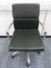 Soft Pad Height Adjustable Office Swivel Chair, Upholstered in High Class Black Leatherette with Chrome Arms & Base.