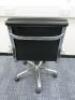 Soft Pad Height Adjustable Office Swivel Chair, Upholstered in High Class Black Leatherette with Chrome Arms & Base. - 3