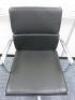 Soft Pad Height Adjustable Office Swivel Chair, Upholstered in High Class Black Leatherette with Chrome Arms & Base. - 4