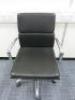 Soft Pad Height Adjustable Office Swivel Chair, Upholstered in High Class Black Leatherette with Chrome Arms & Base.
