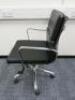Soft Pad Height Adjustable Office Swivel Chair, Upholstered in High Class Black Leatherette with Chrome Arms & Base. - 2