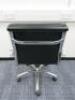 Soft Pad Height Adjustable Office Swivel Chair, Upholstered in High Class Black Leatherette with Chrome Arms & Base. - 3