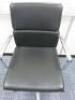 Soft Pad Height Adjustable Office Swivel Chair, Upholstered in High Class Black Leatherette with Chrome Arms & Base. - 4