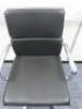 Soft Pad Height Adjustable Office Swivel Chair, Upholstered in High Class Black Leatherette with Chrome Arms & Base. - 4