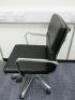 Soft Pad Height Adjustable Office Swivel Chair, Upholstered in High Class Black Leatherette with Chrome Arms & Base. - 2