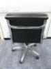 Soft Pad Height Adjustable Office Swivel Chair, Upholstered in High Class Black Leatherette with Chrome Arms & Base. - 3