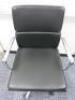 Soft Pad Height Adjustable Office Swivel Chair, Upholstered in High Class Black Leatherette with Chrome Arms & Base. - 4
