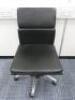 Soft Pad Height Adjustable Office Swivel Chair, Upholstered in High Class Black Leatherette with Chrome Base.