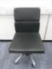 Soft Pad Height Adjustable Office Swivel Chair, Upholstered in High Class Black Leatherette with Chrome Base.