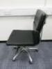 Soft Pad Height Adjustable Office Swivel Chair, Upholstered in High Class Black Leatherette with Chrome Base. - 2