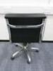 Soft Pad Height Adjustable Office Swivel Chair, Upholstered in High Class Black Leatherette with Chrome Base. - 3