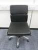 Soft Pad Height Adjustable Office Swivel Chair, Upholstered in High Class Black Leatherette with Chrome Base.