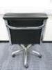 Soft Pad Height Adjustable Office Swivel Chair, Upholstered in High Class Black Leatherette with Chrome Base. - 3