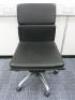Soft Pad Height Adjustable Office Swivel Chair, Upholstered in High Class Black Leatherette with Chrome Base.