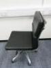Soft Pad Height Adjustable Office Swivel Chair, Upholstered in High Class Black Leatherette with Chrome Base. - 2