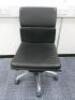 Soft Pad Height Adjustable Office Swivel Chair, Upholstered in High Class Black Leatherette with Chrome Base.