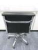 Soft Pad Height Adjustable Office Swivel Chair, Upholstered in High Class Black Leatherette with Chrome Base. - 3