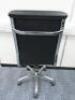 Soft Pad Height Adjustable High Back Office Swivel Chair, Upholstered in High Class Black Leatherette with Chrome Base. - 3
