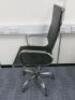 High Back Office Swivel Chair Upholstered in Black Faux Leather on Chrome Base. - 2