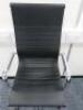 High Back Office Swivel Chair Upholstered in Black Faux Leather on Chrome Base. - 3