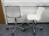 2 x Ikea Office Swivel Chairs on White Plastic Frame. - 3