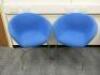 4 x Arper Cantilever Board Room/Office Chair Upholstered in Blue Sack Cloth on Chrome Frame.