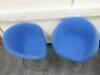 4 x Arper Cantilever Board Room/Office Chair Upholstered in Blue Sack Cloth on Chrome Frame. - 3