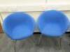 4 x Arper Cantilever Board Room/Office Chair Upholstered in Blue Sack Cloth on Chrome Frame. - 4