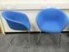 4 x Arper Cantilever Board Room/Office Chair Upholstered in Blue Sack Cloth on Chrome Frame. - 5